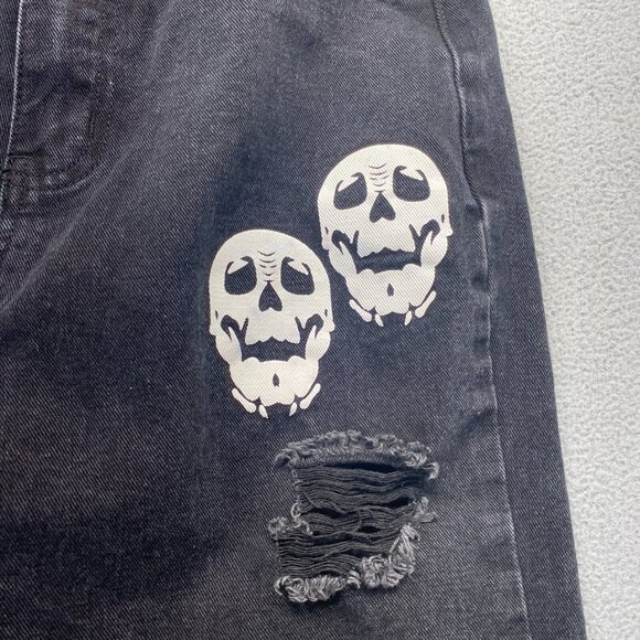 Romwe Grundge Gothic Black Skull Jeans Size Small,Y2K,Teens,High‎ Rise - Picture 12 of 15
